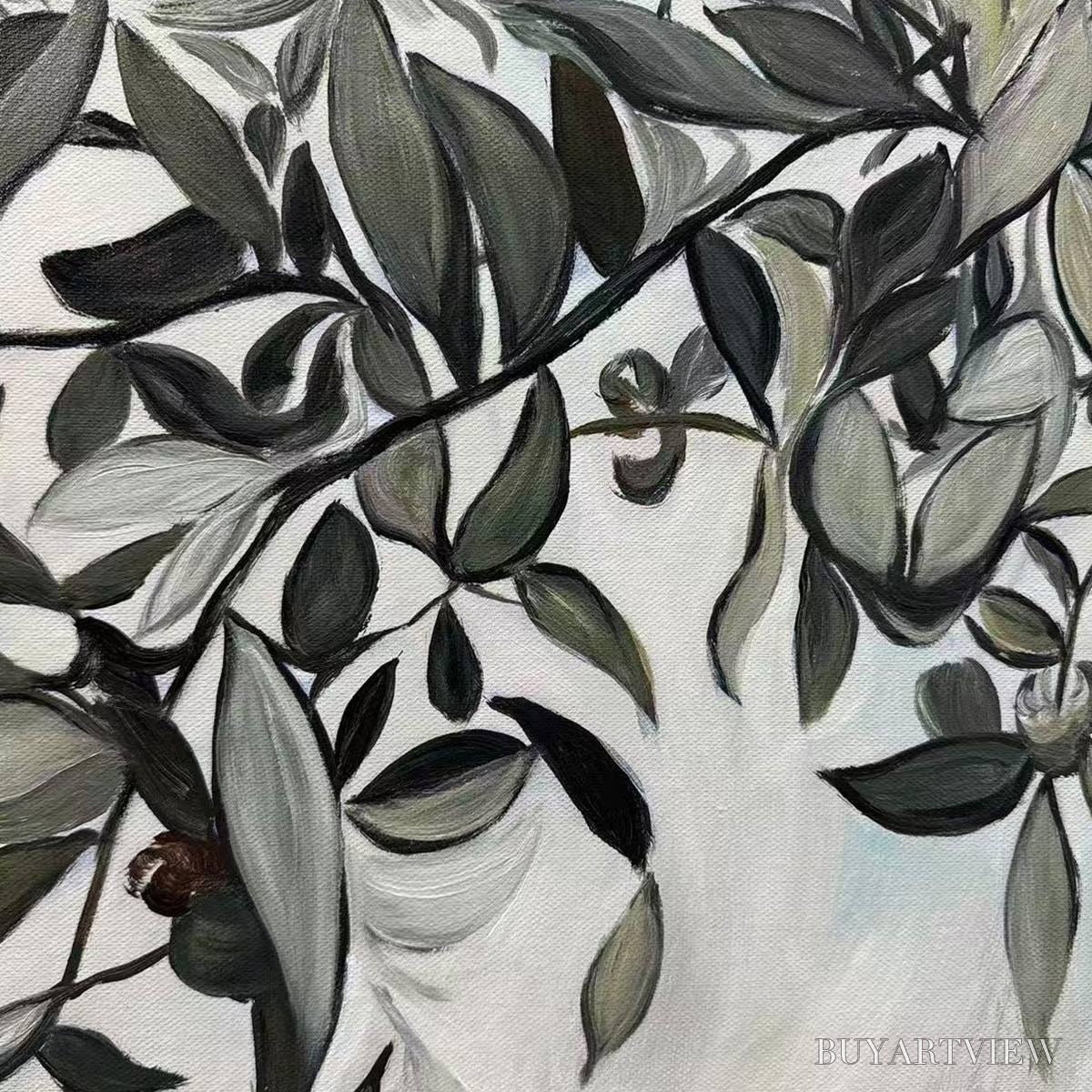 BUYARTVIEW Olive Branch Panoramic – Botanical Painting, Panoramic - image 6