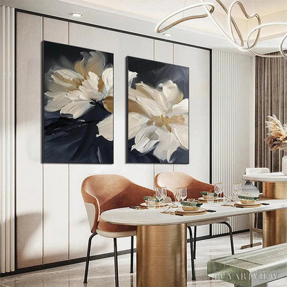 BUYARTVIEW Abstract Floral Diptych – Textured Floral Painting Set of 2, Vertical - image 5