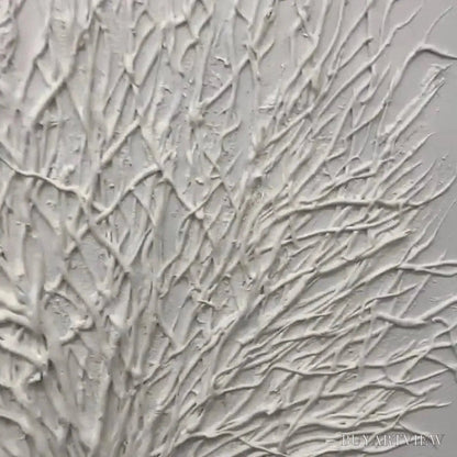 BUYARTVIEW White Textured Tree – Textured Floral - image 4