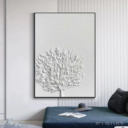BUYARTVIEW White Textured Tree – Textured Floral - image 5