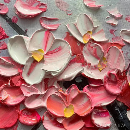 BUYARTVIEW Springtime Serenade – Textured Cherry Blossom Painting, Horizontal - image 6
