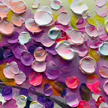 BUYARTVIEW Wisteria Cascade – Textured Impressionist Floral Painting, Horizontal - image 3