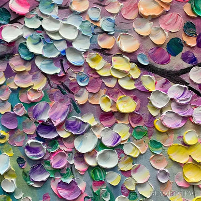 BUYARTVIEW Wisteria Cascade – Textured Impressionist Floral Painting, Horizontal - image 6