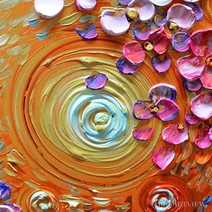 BUYARTVIEW Lilac Dream – Textured Floral Painting in Purple and Gold - image 6