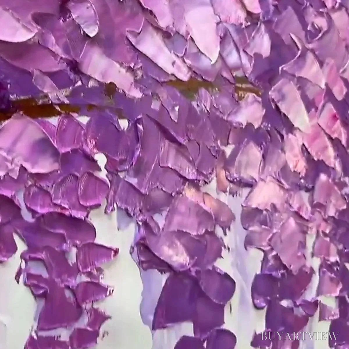 BUYARTVIEW Purple Wisteria – Textured Floral Painting in Purple - image 3