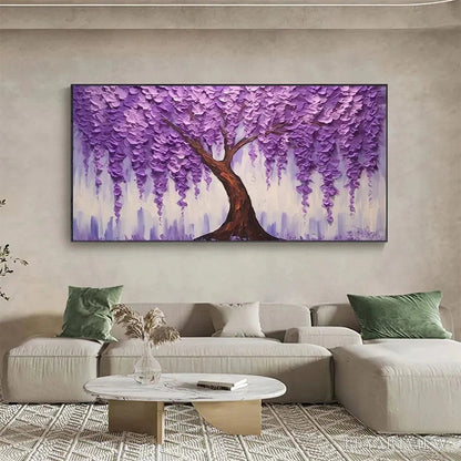 BUYARTVIEW Purple Wisteria – Textured Floral Painting in Purple - image 4