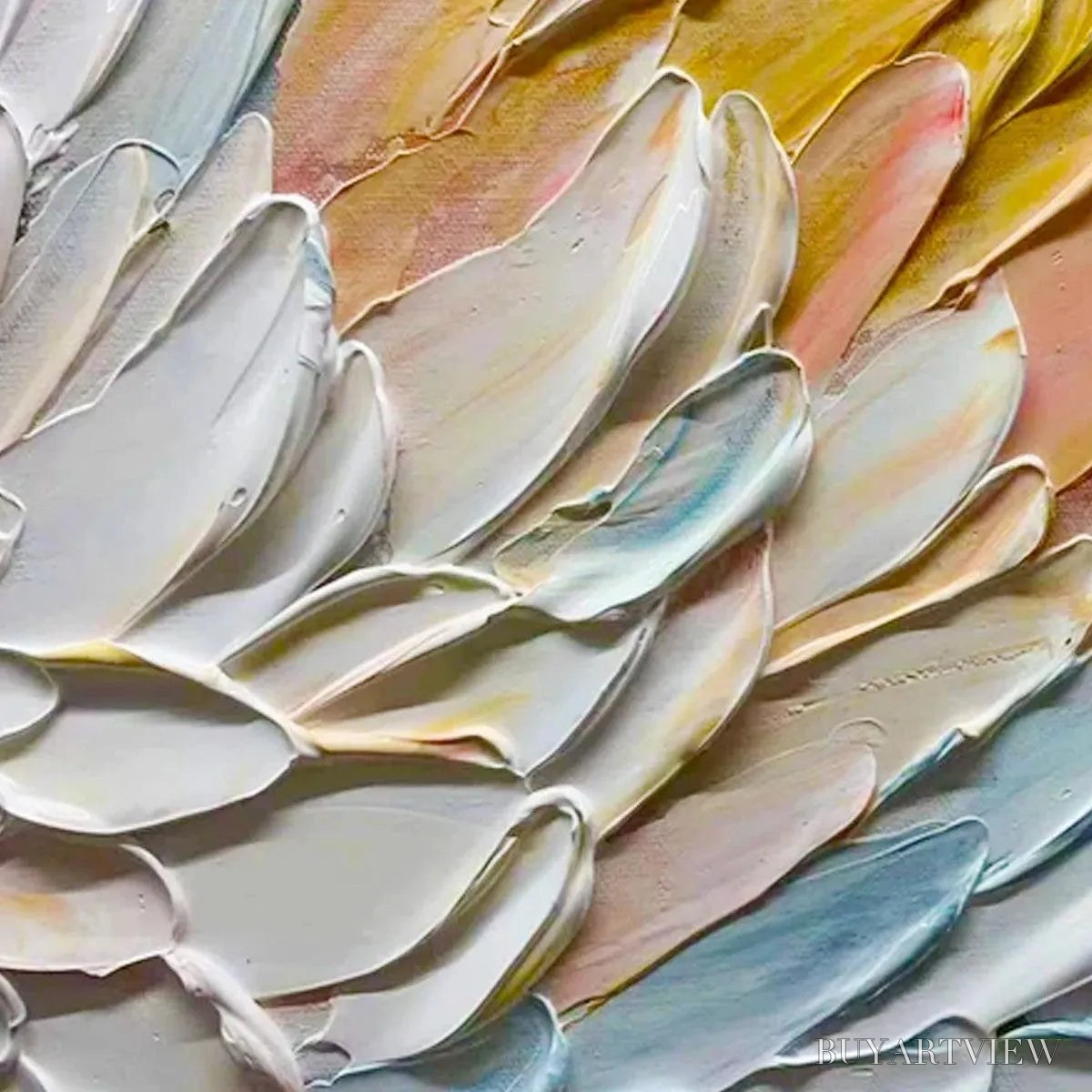 BUYARTVIEW Petal Whirl – Textured Floral Painting in Neutral Tones - image 6