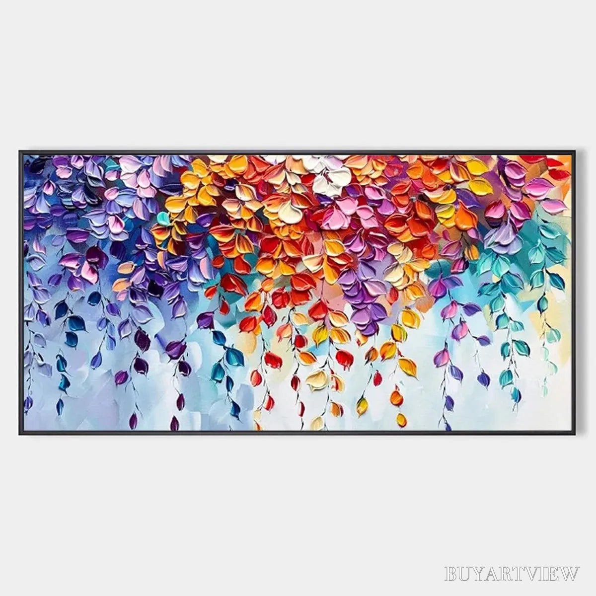 BUYARTVIEW Cascading Color – Textured Floral Impasto Painting - image 1