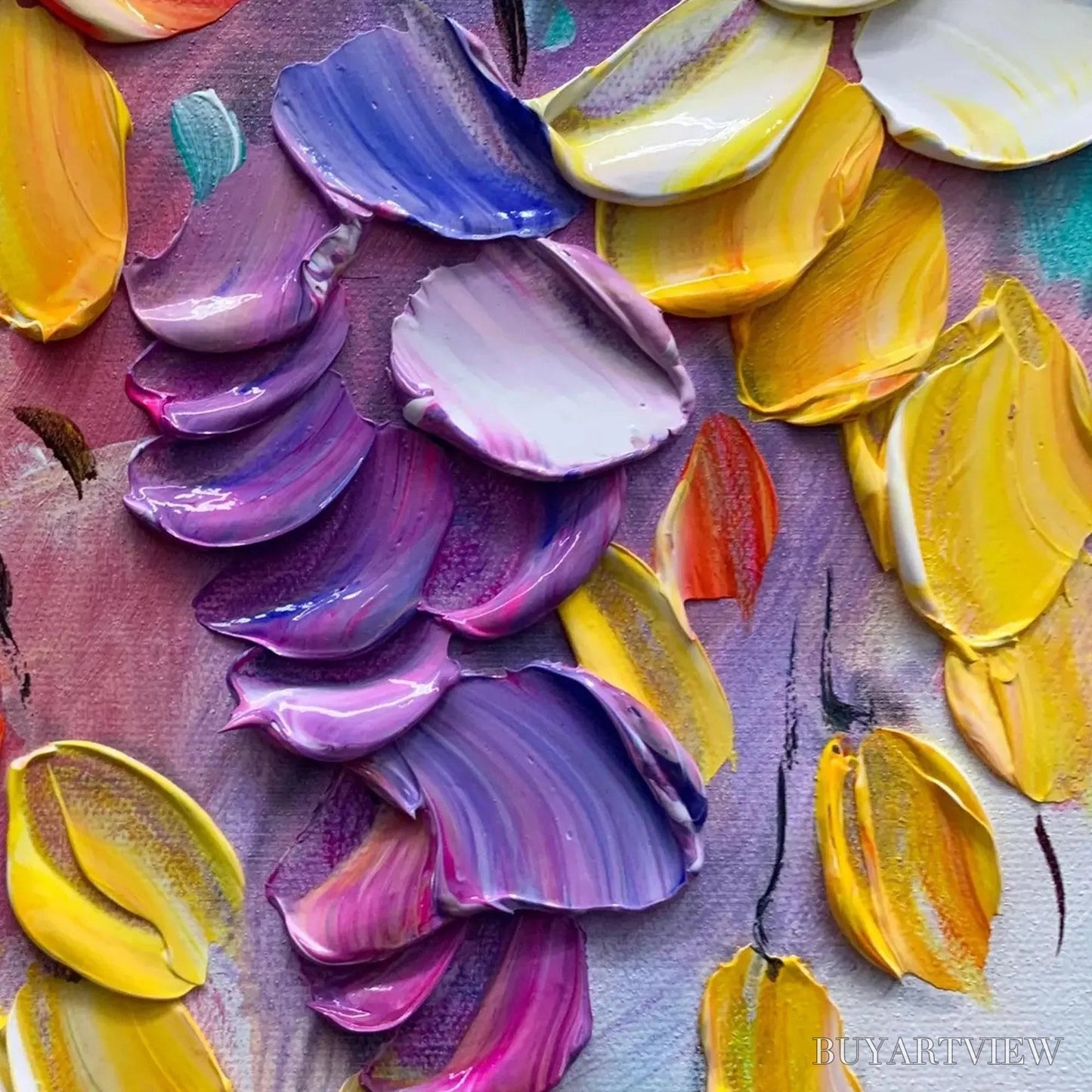 BUYARTVIEW Cascading Color – Textured Floral Impasto Painting - image 3