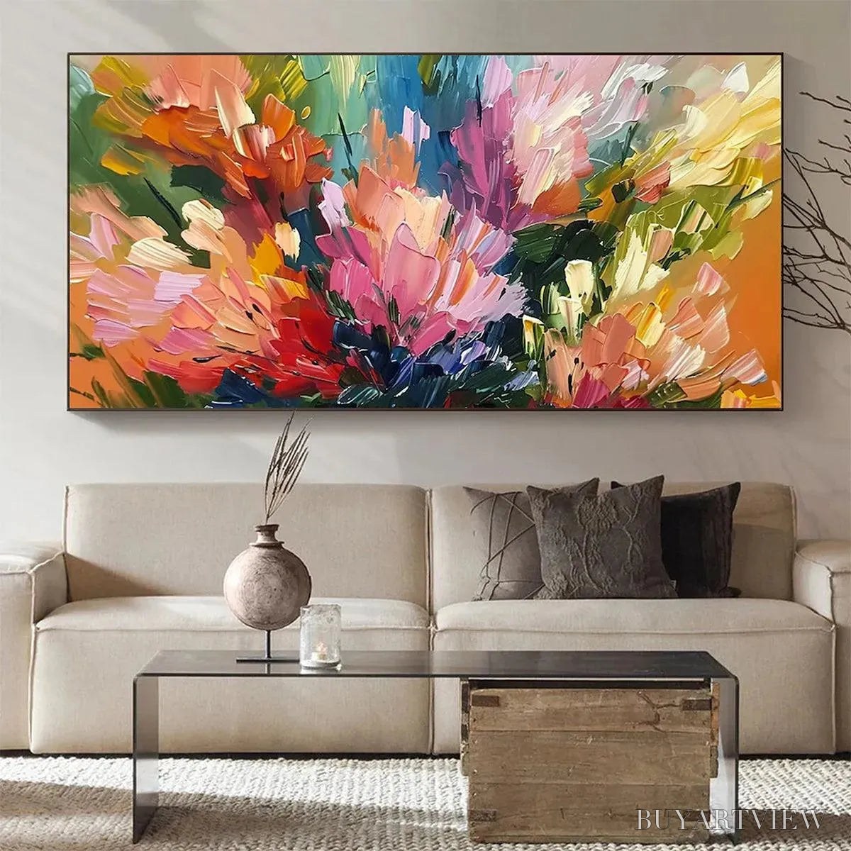 BUYARTVIEW Summer Bouquet – Impressionistic Floral Painting in Vibrant Colors - image 2