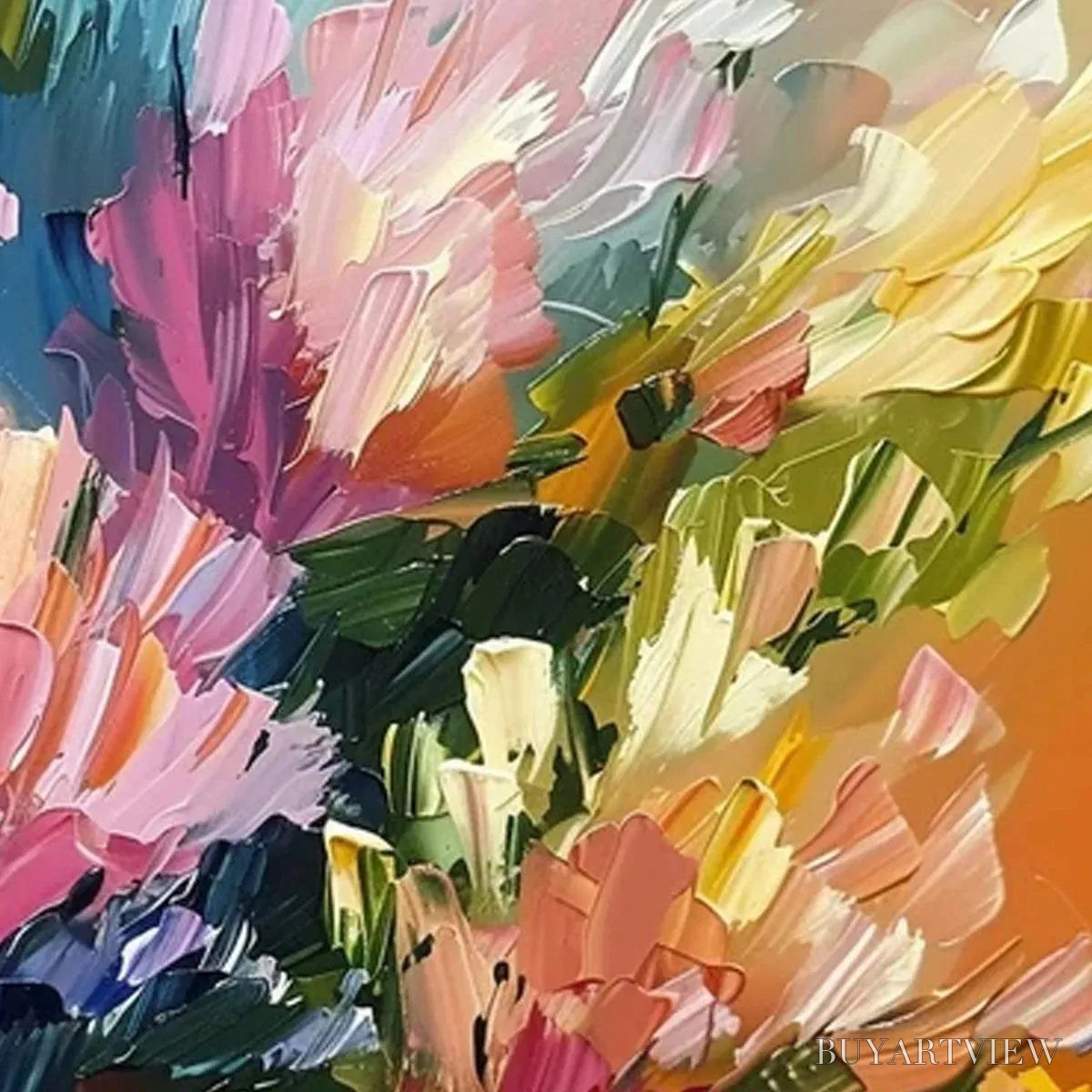 BUYARTVIEW Summer Bouquet – Impressionistic Floral Painting in Vibrant Colors - image 3