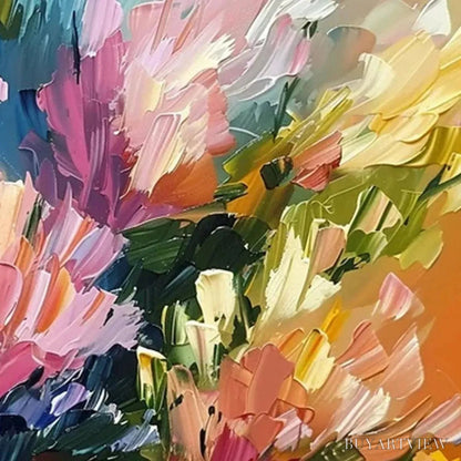 BUYARTVIEW Summer Bouquet – Impressionistic Floral Painting in Vibrant Colors - image 3