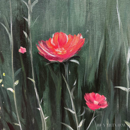 BUYARTVIEW Meadow'S Embrace – Moody Floral Botanical Painting, Vertical - image 6