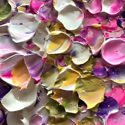 BUYARTVIEW Wisteria Cascade – Textured Impasto Floral Painting in Pink, Purple, and Green - image 3