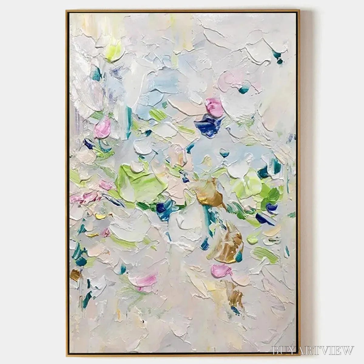 BUYARTVIEW Spring Blossom – Textured Abstract Floral Painting in Light Pastel Colors - image 1