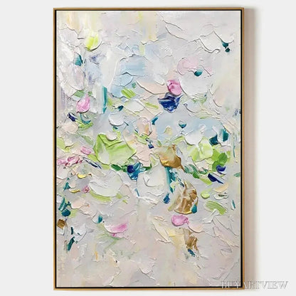 BUYARTVIEW Spring Blossom – Textured Abstract Floral Painting in Light Pastel Colors - image 1