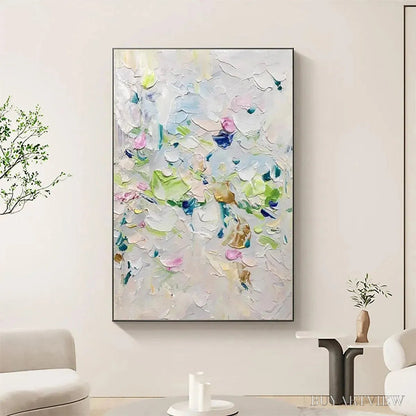 BUYARTVIEW Spring Blossom – Textured Abstract Floral Painting in Light Pastel Colors - image 2