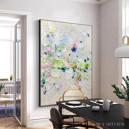 BUYARTVIEW Spring Blossom – Textured Abstract Floral Painting in Light Pastel Colors - image 4