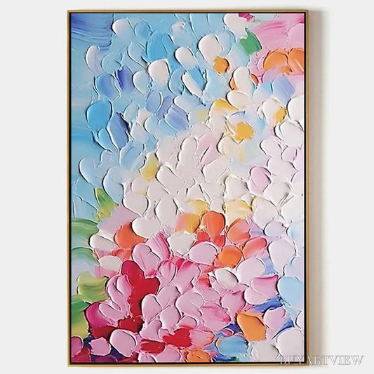 BUYARTVIEW Blooming Bouquet – Textured Impasto Floral Painting in Vibrant Colors - image 1