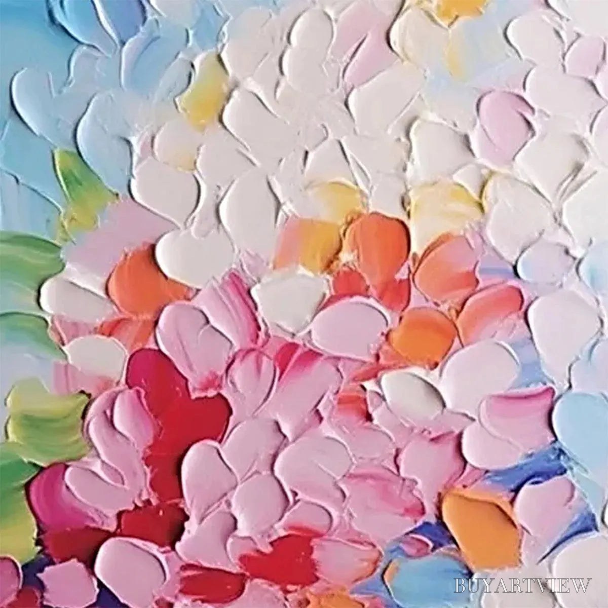 BUYARTVIEW Blooming Bouquet – Textured Impasto Floral Painting in Vibrant Colors - image 3
