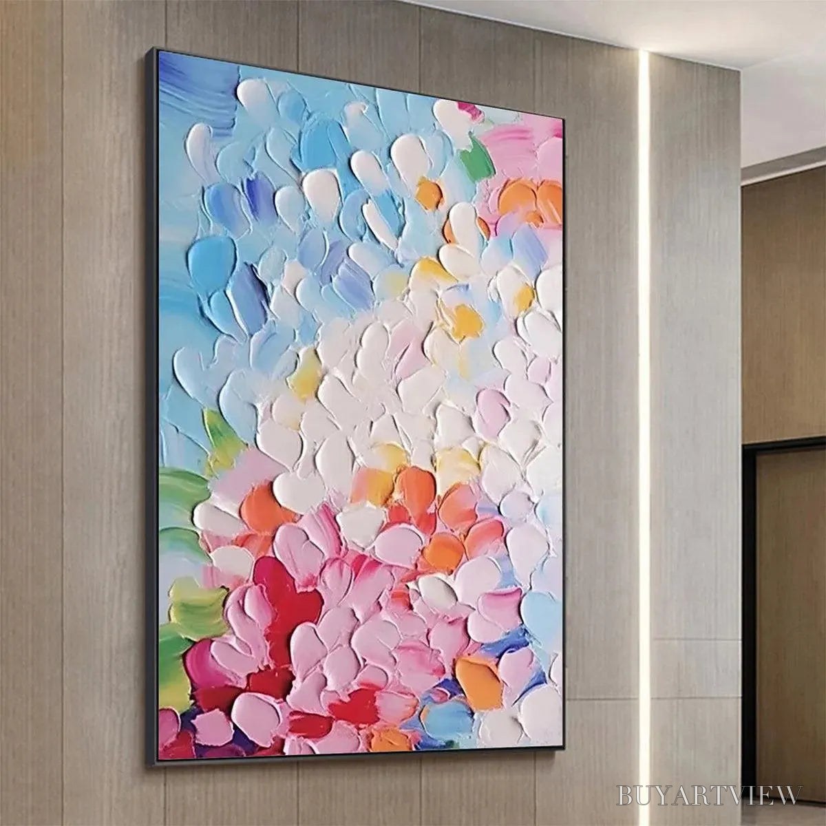 BUYARTVIEW Blooming Bouquet – Textured Impasto Floral Painting in Vibrant Colors - image 4