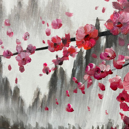 BUYARTVIEW Cherry Blossom Serenity – Horizontal Cherry Blossom Landscape Painting - image 6