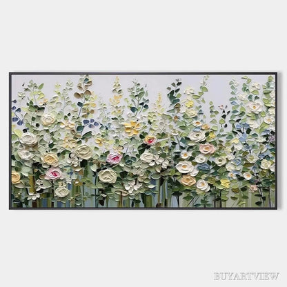 BUYARTVIEW Spring Meadow – Textured Impasto Floral Meadow Painting - image 1