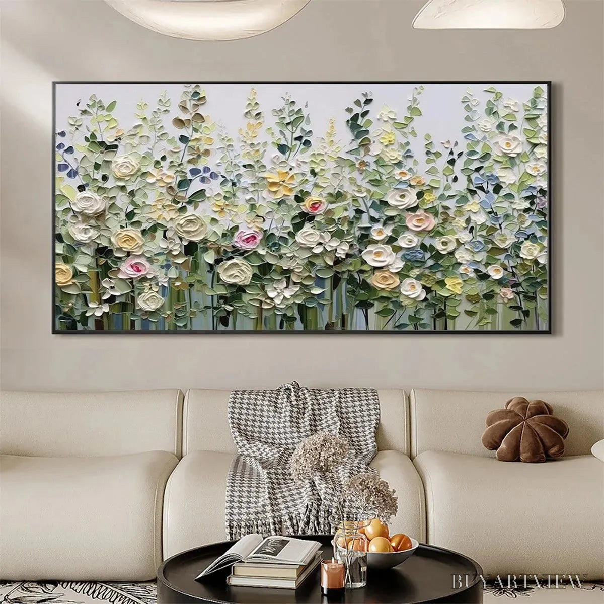 BUYARTVIEW Spring Meadow – Textured Impasto Floral Meadow Painting - image 2