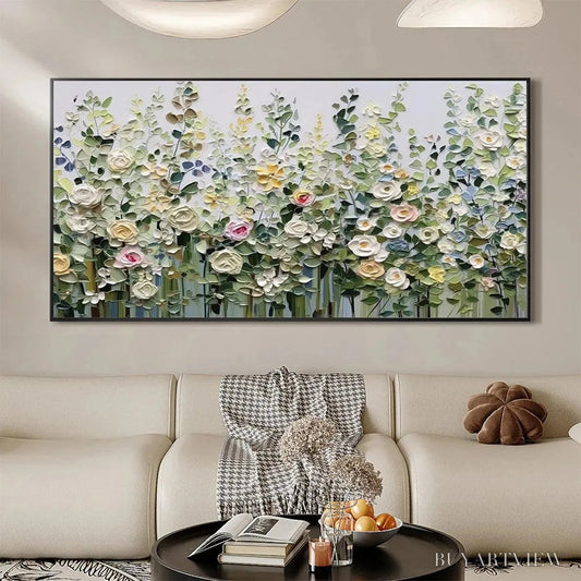 BUYARTVIEW Spring Meadow – Textured Impasto Floral Meadow Painting - image 2