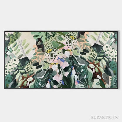BUYARTVIEW Secret Garden – Panoramic Green Botanical Landscape Painting - image 1
