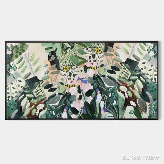 BUYARTVIEW Secret Garden – Panoramic Green Botanical Landscape Painting - image 1