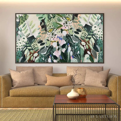 BUYARTVIEW Secret Garden – Panoramic Green Botanical Landscape Painting - image 2