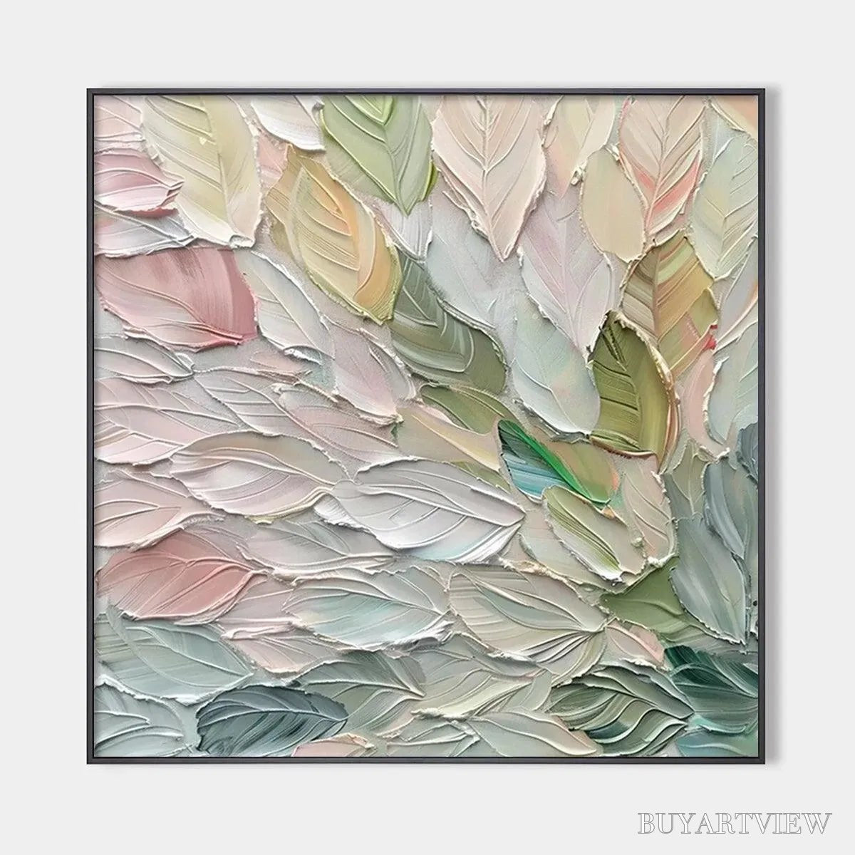 BUYARTVIEW Pastel Dream – Square Textured Impasto Floral Painting - image 1