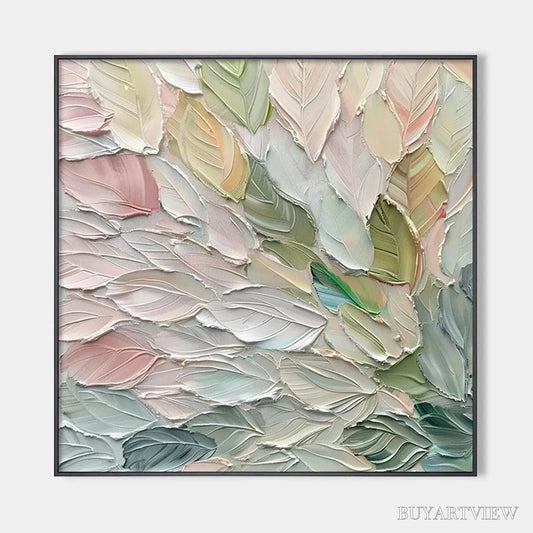 BUYARTVIEW Pastel Dream – Square Textured Impasto Floral Painting - image 1