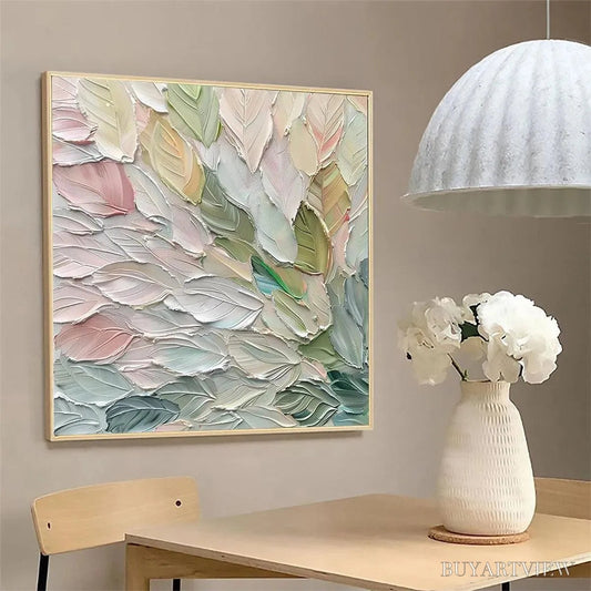 BUYARTVIEW Pastel Dream – Square Textured Impasto Floral Painting - image 2