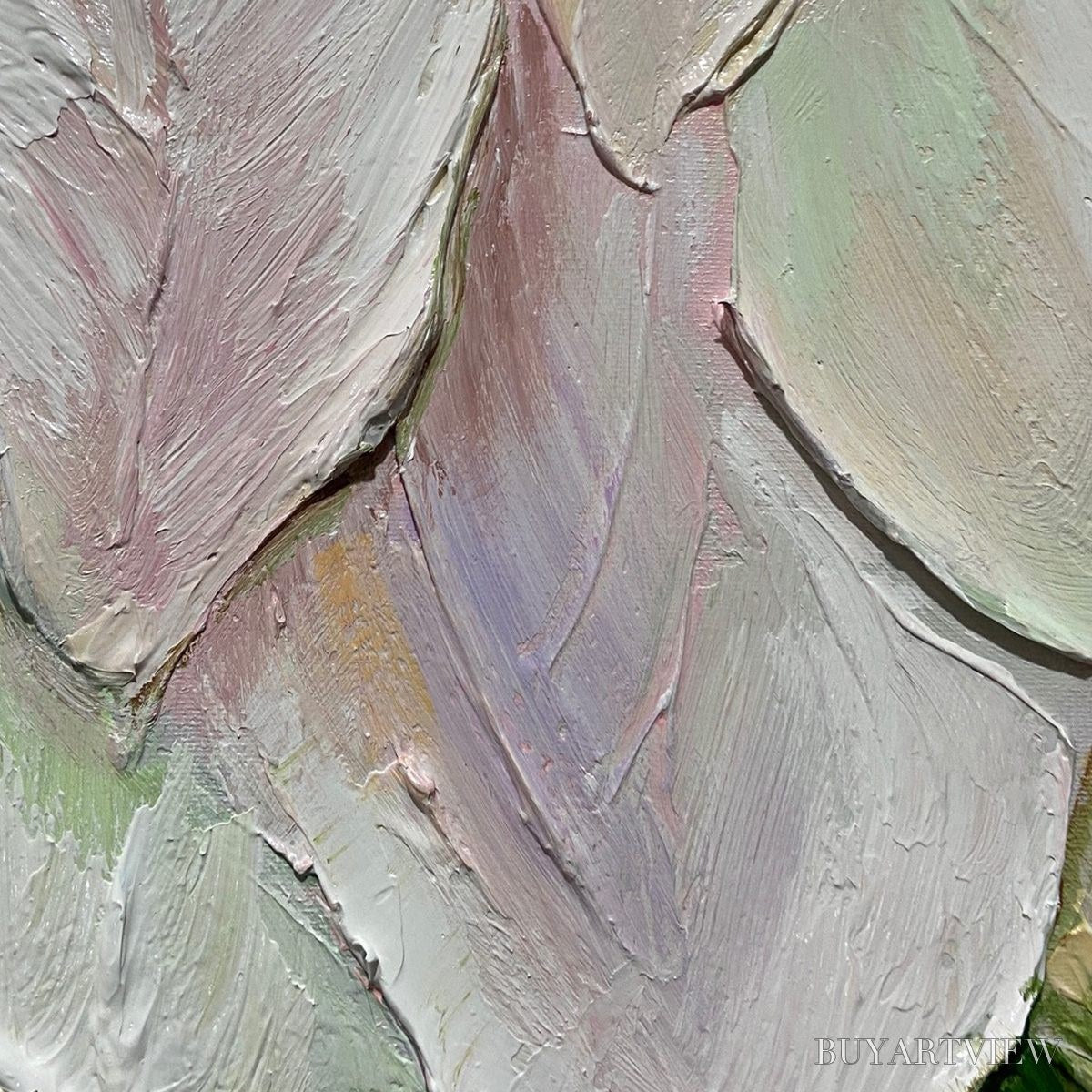 BUYARTVIEW Pastel Dream – Square Textured Impasto Floral Painting - image 3