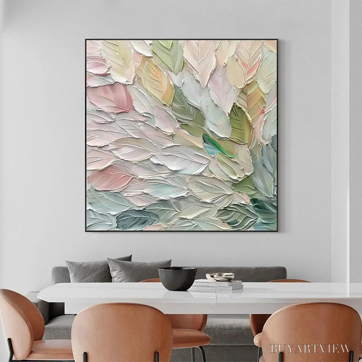 BUYARTVIEW Pastel Dream – Square Textured Impasto Floral Painting - image 4