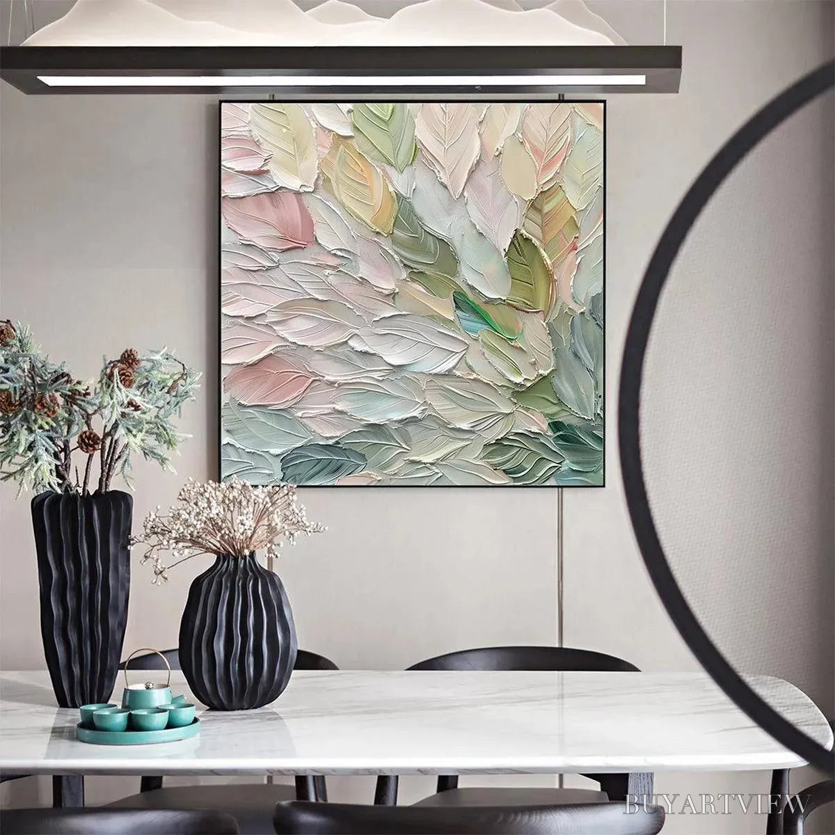 BUYARTVIEW Pastel Dream – Square Textured Impasto Floral Painting - image 5