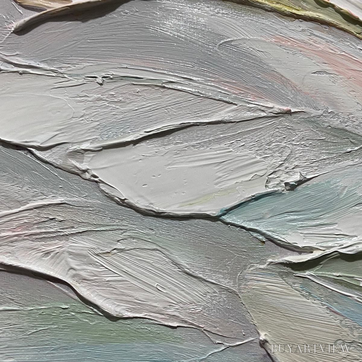 BUYARTVIEW Pastel Dream – Square Textured Impasto Floral Painting - image 6