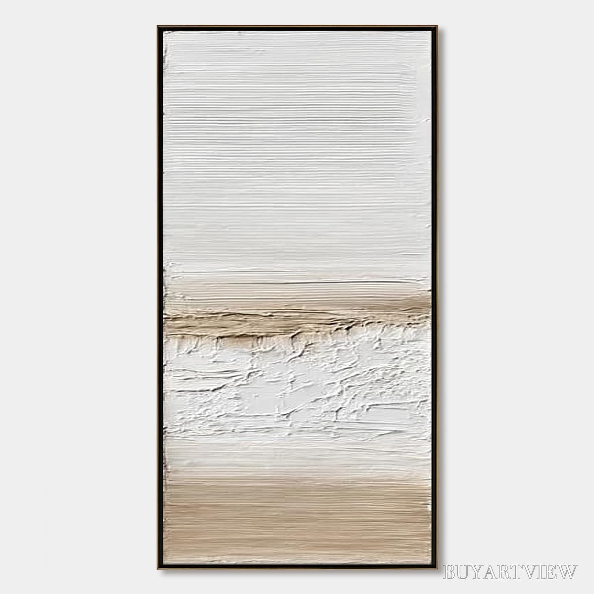 BUYARTVIEW Earthen Horizon – Textured Wabi Sabi Abstract Landscape Painting - image 1