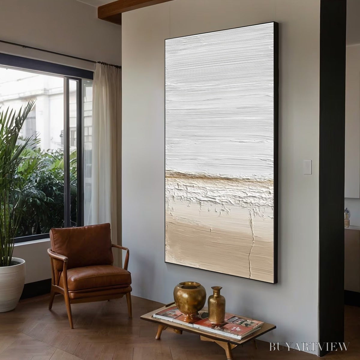 BUYARTVIEW Earthen Horizon – Textured Wabi Sabi Abstract Landscape Painting - image 5