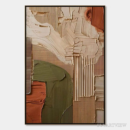 BUYARTVIEW Earthbound Harmony – Textured Palette Knife Abstract Painting - image 1