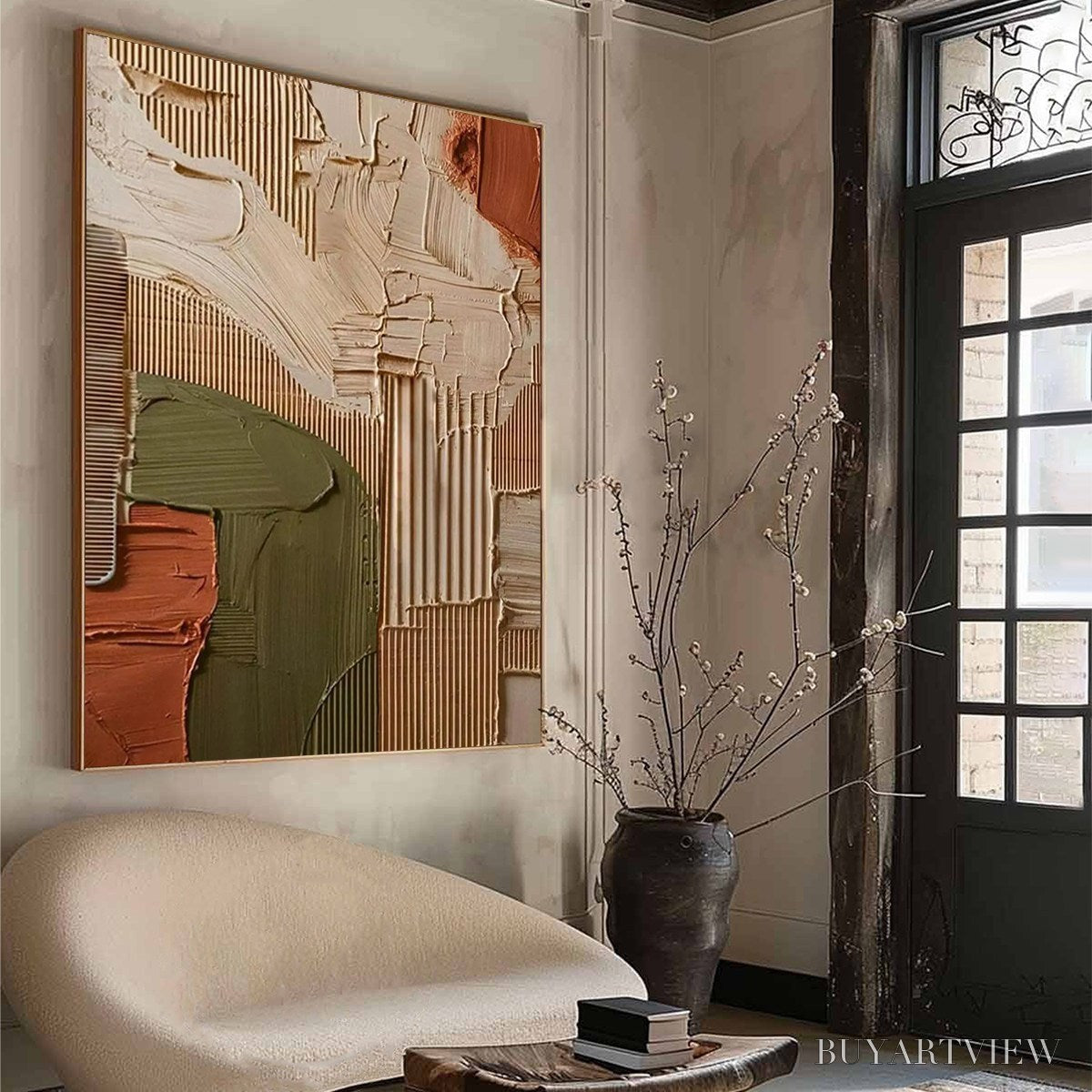 BUYARTVIEW Earthbound Harmony – Textured Palette Knife Abstract Painting - image 4