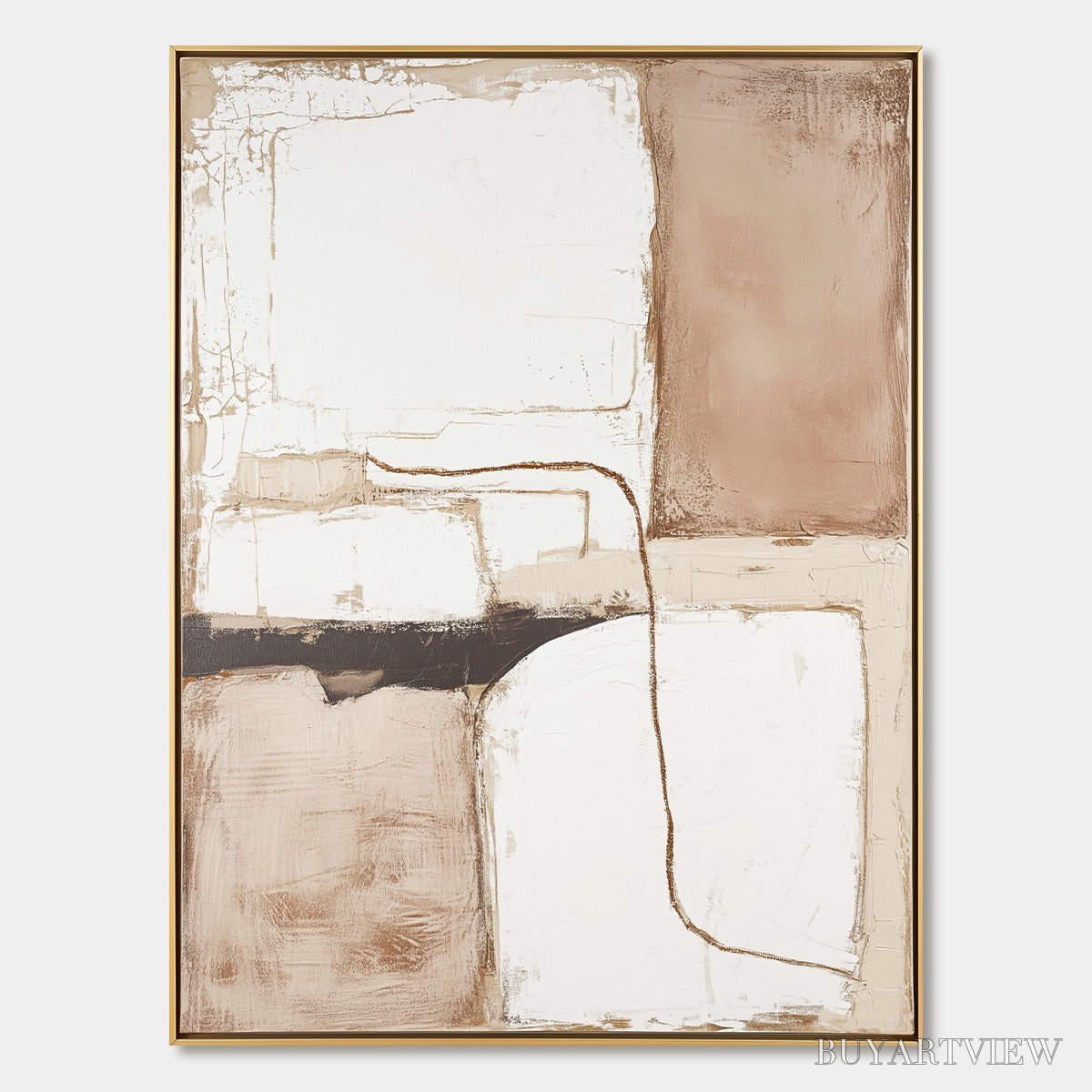 BUYARTVIEW Desert Flow – Minimalist Abstract Textured Oil Painting - image 1