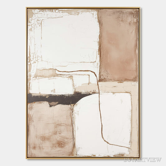 BUYARTVIEW Desert Flow – Minimalist Abstract Textured Oil Painting - image 1