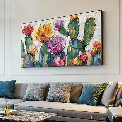 BUYARTVIEW Desert Garden – Textured Cactus Impasto Painting - image 4