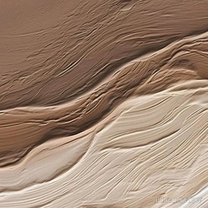 BUYARTVIEW Desert Flow – Textured Abstract Landscape Painting in Brown and Beige - image 5