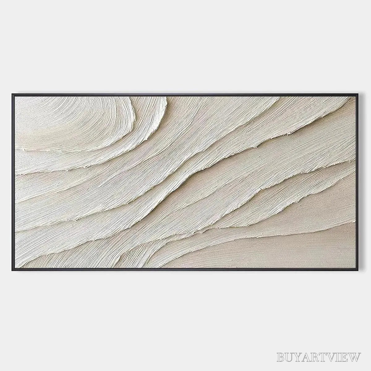 BUYARTVIEW Desert Flow – Beige Abstract Minimalist Textured Painting - image 1