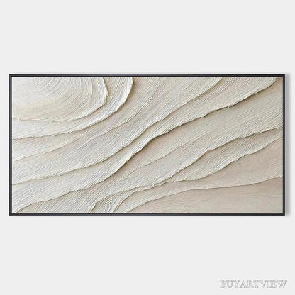 BUYARTVIEW Desert Flow – Beige Abstract Minimalist Textured Painting - image 1
