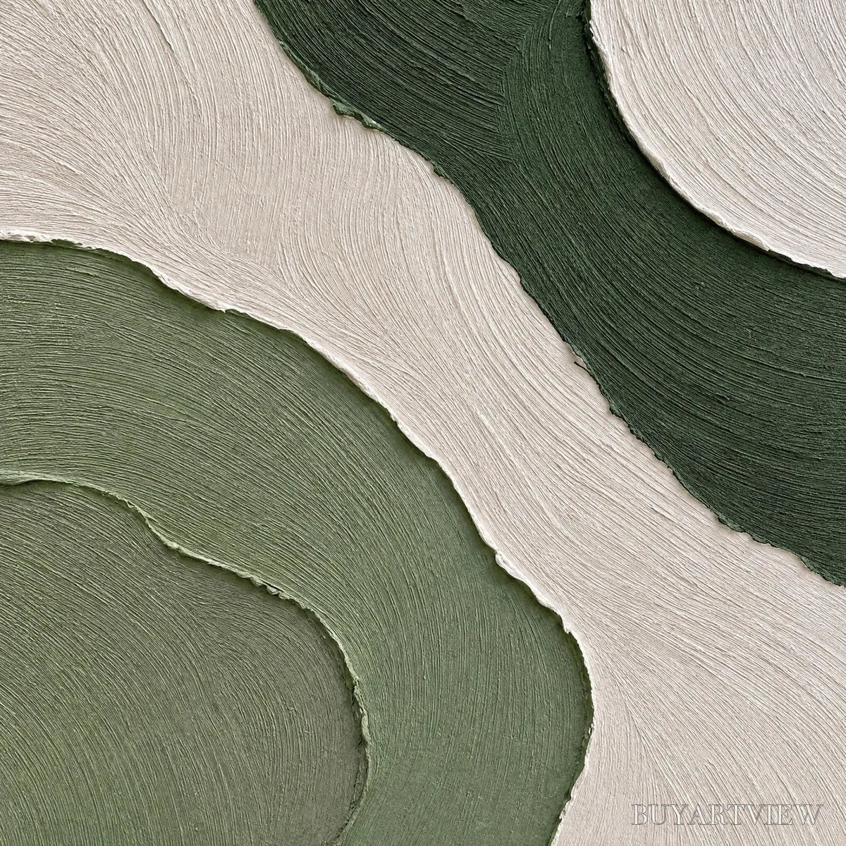 BUYARTVIEW Terra – Textured Wabi Sabi Abstract Diptych in Earthy Greens - image 3